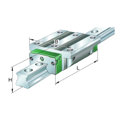 Linear guideway carriages / stainless steel / precision class selectable / four-row / KWVE