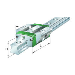 Linear guideway carriages / short carriage / stainless steel / precision class selectable / four-row / ungreased / KWVE-E