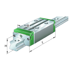 Linear guideway carriages / small carriage / stainless steel / precision class selectable / four-row / KWVE-ES