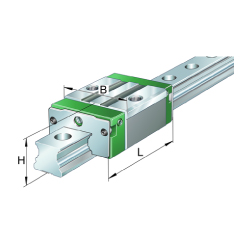 Linear guideway carriages / small carriage / stainless steel / precision class selectable / four-row / KWVE-ESC