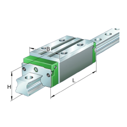 Linear guideway carriages / high linear guideway carriages / stainless steel / precision class selectable / KWVE-H-RROC