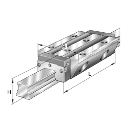 Linear guideway carriages / long carriage / stainless steel / precision class selectable / four-row / KWVE-L-RROC