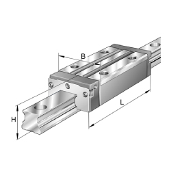 Linear guideway carriages / four-row / KWVE-SN