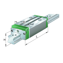 Linear guideway carriages / material selectable / four-row / ungreased / KWVE-S-UG