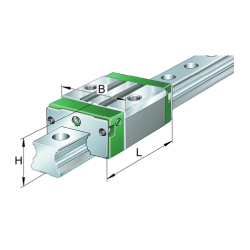 Linear guideway carriages / small carriage / material selectable / four-row / ungreased / KWVE-UG-ESC-RROC