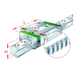 Linear guideway carriages / long carriage / recirculating roller / precision class selectable / RWU35-E-L