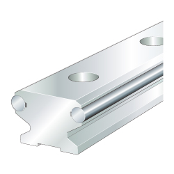 Guideways LFS-OL-RB, Solid Profile, with Two Raceway Shafts, without Fixing Holes, Corrosion-resistant