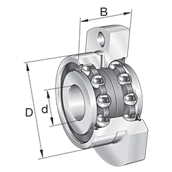 Angular Contact Ball Bearing Units ZKLFA..-2RS, Double Direction, for Screw Mounting