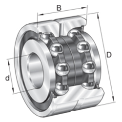 Axial Angular Contact Thrust Ball Bearings ZKLN..-2RS, Double Direction