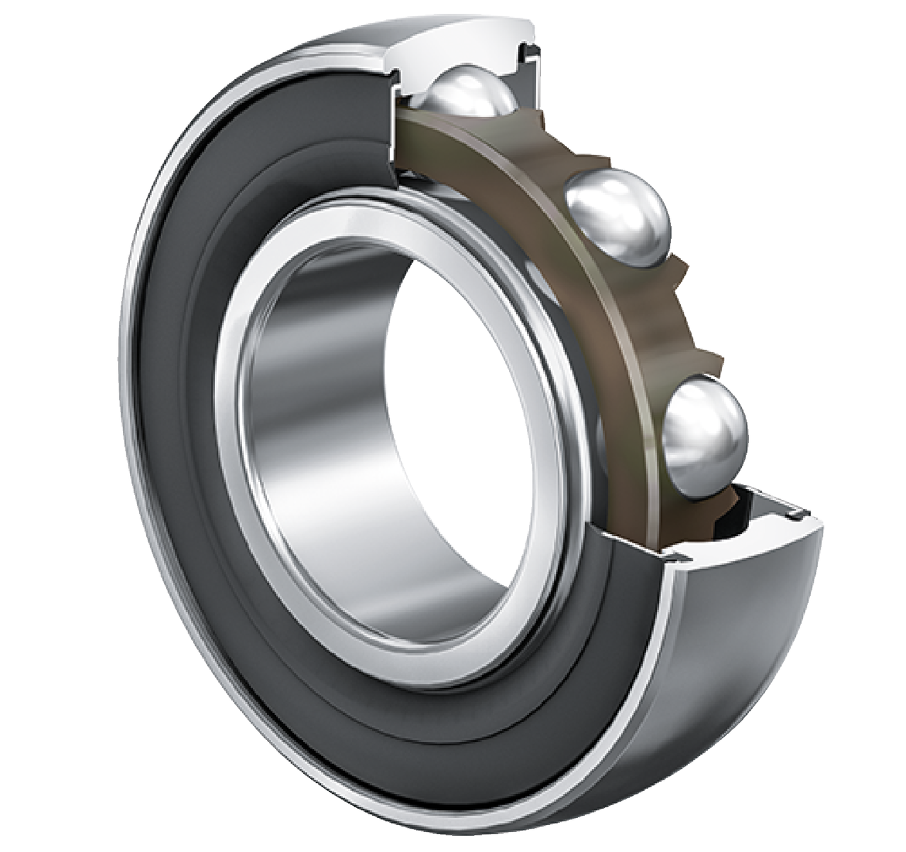 Self-Aligning Deep Groove Ball Bearing 2..-NPP-B, Spherical Outer Ring, Inner Ring for Fit, P Seals on Both Sides