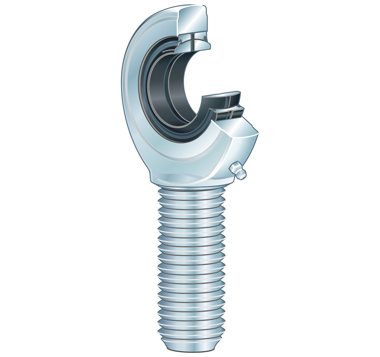 Rod End, with External Left-Hand Thread, Requiring Maintenance, Steel/Steel Sliding Contact Surface, Sealed Design