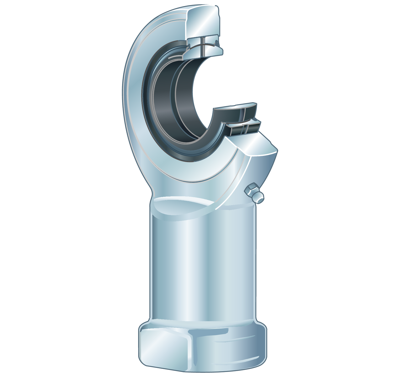 Rod End, with Internal Left-Hand Thread, Requiring Maintenance, Steel/Steel Sliding Contact Surface, Sealed Design