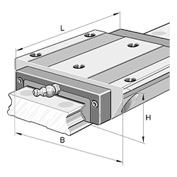 Carriages KWVE..-W, Wide Carriage for Linear Recirculating Ball Bearing and Guideway Assembly