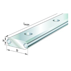 Guideway, Flat Full Profile with Two Running Shafts, LFS-F Series