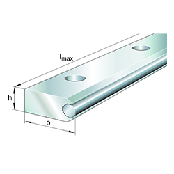 Guideway, Flat Full Profile, Half Rail with One Running Shafts, LFS-FH Series