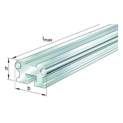 Guideway, Full Profile with T slots and Side Groove, with Two Running Shafts, LFS-NZZ Series