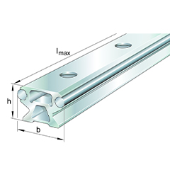 Guideway, Hollow Chamber Profile with Two Running Shafts, LFS-C Series