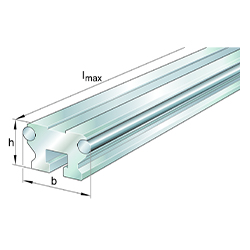 Guideway, Full Profile with T slots, with Two Running Shafts, LFS-N Series