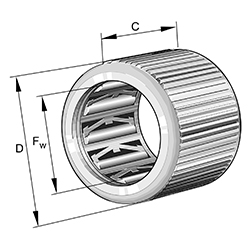 Drawn Cup Roller Clutch HF..-KF-R, with Plastic Springs and Knurled Outer Ring