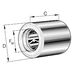 Drawn Cup Roller Clutch HFL..-KF, with Bearing Arrangement, Plastic Springs