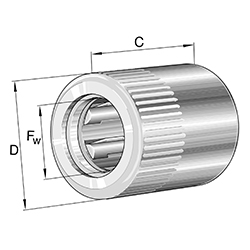 Drawn Cup Roller Clutch HFL..-R, with Bearing Arrangement, Steel Springs and Knurled Outer Ring