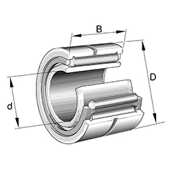 Needle Roller Bearing NA..-XL, Single Row, with Inner Ring, Outer Ring with 2 Bords