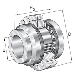 Needle Roller/Axial Cylindrical Roller Bearing ZARF..-L, Double Direction, for Screw Mounting