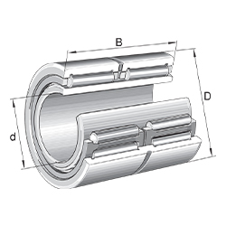 Needle Roller Bearing NA69..-ZW-XL, Dimension Series 69, Double Row