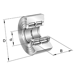 Yoke Type Track Rollers NNTR..-2ZL, Full Complement Roller Set, Axial Guidance