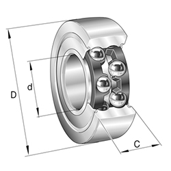 Support Roller LR5..-2Z-TVH-XL, Two Metallic Shields, X-Life