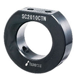 Set collars / flattened on one side / stainless steel, steel / double grub screw / front bore / SC-TN SC1210CTN