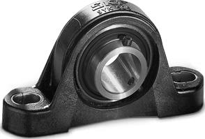 SKF Y-Tech Pillow Block Unit with Long Base, Composite Material, Grub Screw Fixing, and Flingers SYK 40 TF