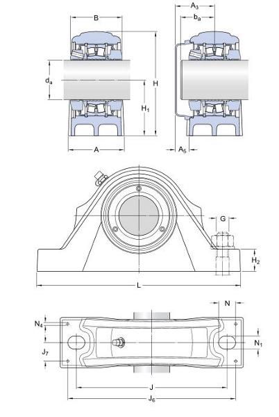 SKF Concentra Pillow Block Unit for Roller Bearings, Locating Bearings SYNT 75 F