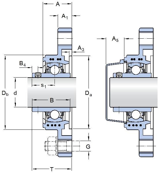 SKF Y-Tech Square Flange Units with Oval Flange, Composite Material, Grub Screw Fixing, and Flingers