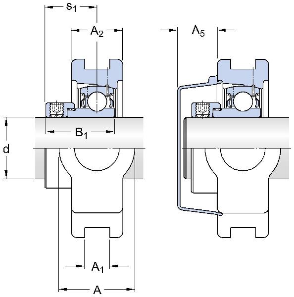 SKF Y-Take-Up Units, Gray Cast Iron with Eccentric Locking Collar Fixing