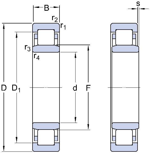 SKF single-row cylindrical roller bearings series NU.. NU 1026 ML/C3
