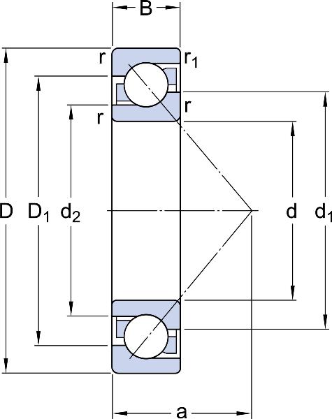 Angular contact ball bearings / single row / contact angle 40° / SKF