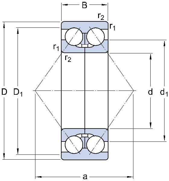 Angular contact ball bearings / open / contact angle 35° / SKF