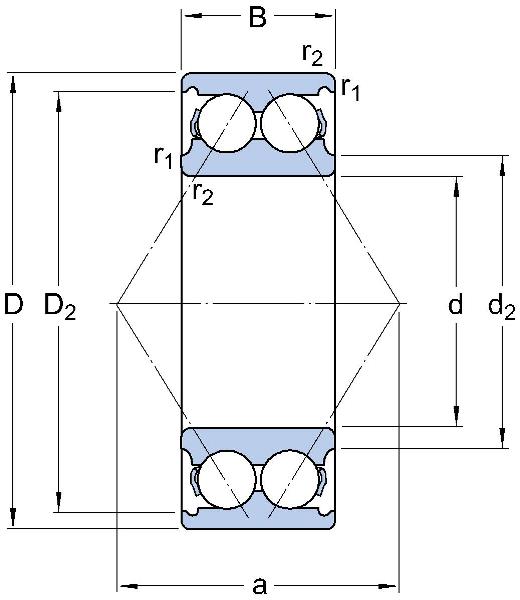 Angular contact ball bearings / double row / open / SKF