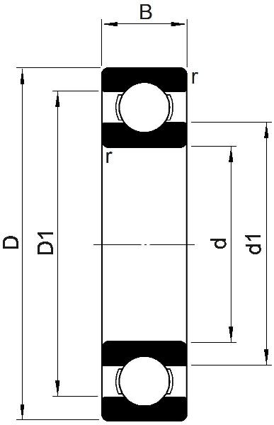 Deep groove ball bearings / single row / open / SKF 63/22/C3