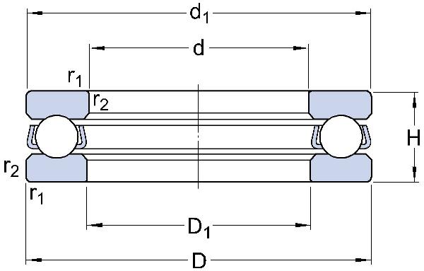Axial deep groove ball bearings / single direction / SKF 51240 M