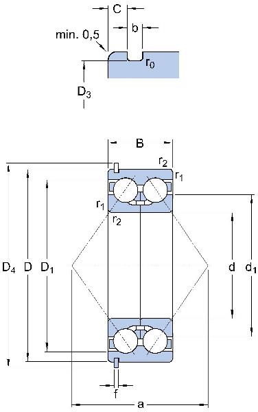 Angular contact ball bearings / open / SKF
