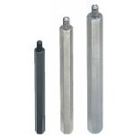 Hexagonal rods / stainless steel, steel / treatment selectable / external thread, internal thread