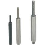 Hexagonal rods / stainless steel, steel / black oxided, nickel-plated / external thread, internal thread