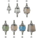 Rubber-metal elements / conical, trapezoidal / external thread on both sides, stainless steel / silicone / ASKER <C20-C52