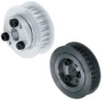 Timing belt pulleys with tensioning bushes / H / flanged pulley deselectable / aluminium, steel / MTPL