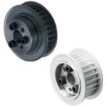 Timing belt pulleys with keyless bushings / S3M / flanged pulley deselectable / aluminium, steel
