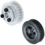 Timing belt pulleys with keyless bushings / P8M / flanged pulley deselectable / aluminium, steel