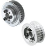 Timing belt pulleys with keyless bushings / T5 / flanged pulley deselectable / aluminium, steel