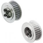 Timing belt pulleys with keyless bushings / T5 / flanged pulley deselectable / aluminium